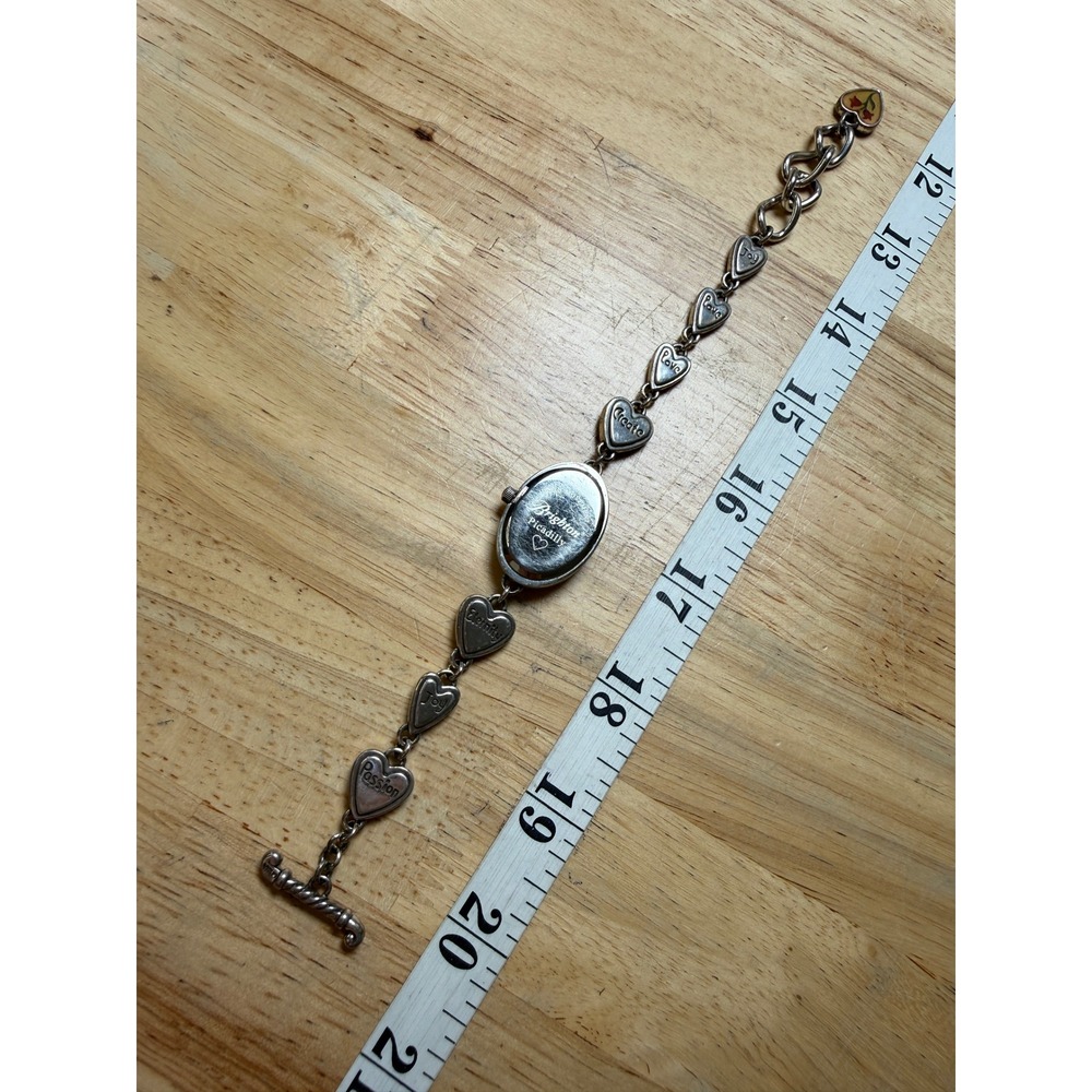 Brighton Silver Floral Heart Link Bracelet Watch Piccadilly Needs Batteries - Picture 10 of 15